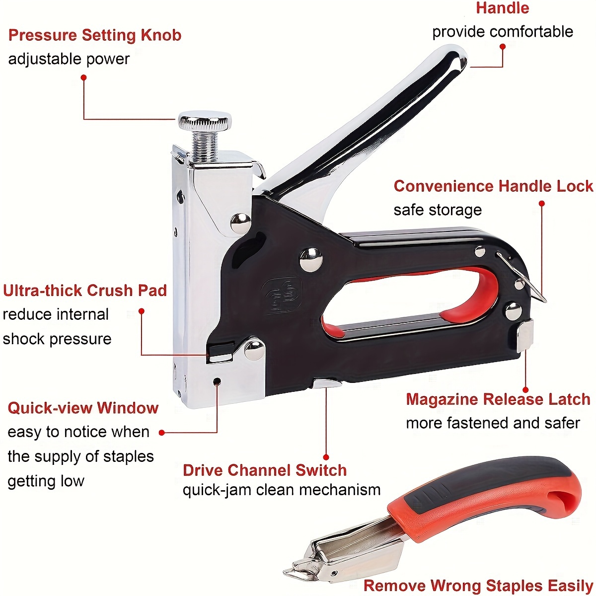 1pc 실내 장식품 4 in 1 스테이플 건 헤비 듀티 - Stapler Heavy Duty 리뷰 및 가격