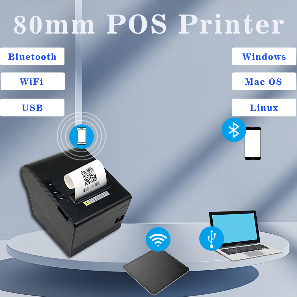 핫세일 80mm 감열식 POS 영수증 바코드 QR 코드 - Commercial Book Printing Machines 리뷰 및 가격
